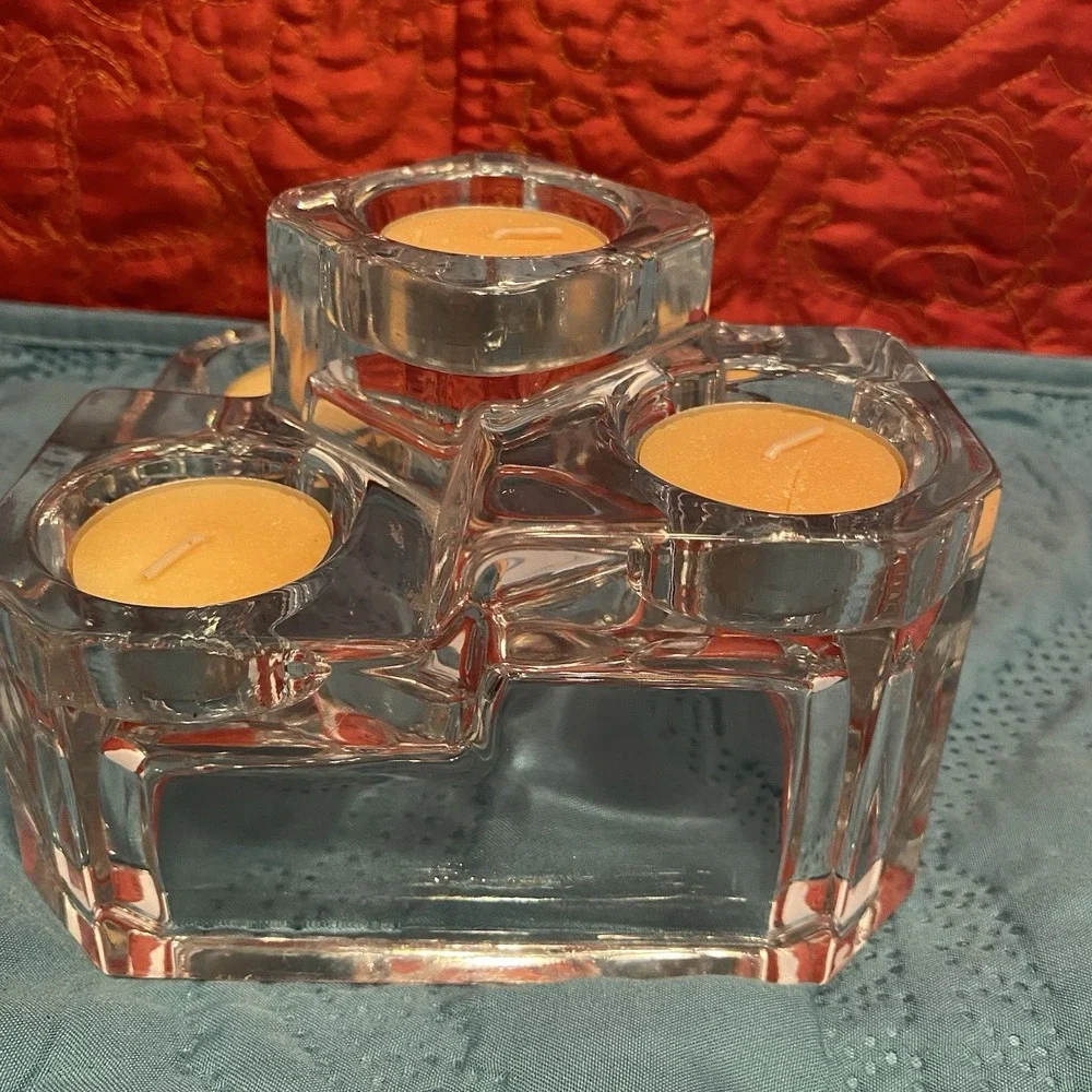 Partylite Candle Holder Vintage Glass Crystal Tiered 5 Votive Tealight‎ Germany - Picture 6 of 10